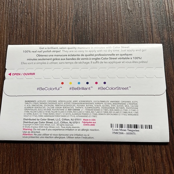 Color Street. NWT. Lean mean Tangerine. - Picture 2 of 2